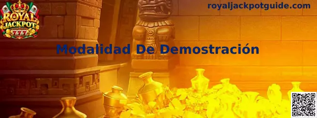 Ilustración de la Modalidad De Demostración de Royal Jackpot para explorar los controles, símbolos y funciones de un juego