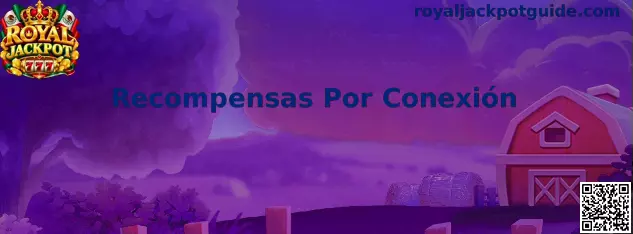 Ilustración de Recompensas Por Conexión de Royal Jackpot con incentivos virtuales y beneficios de acceso